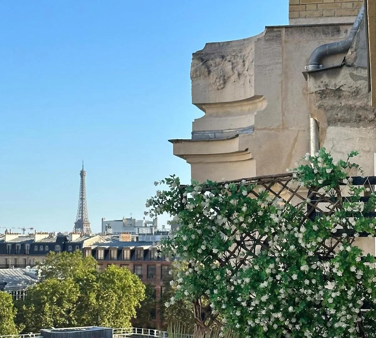 Eiffel Tower View Arc Triomphe Champs Elysees Area Paris France